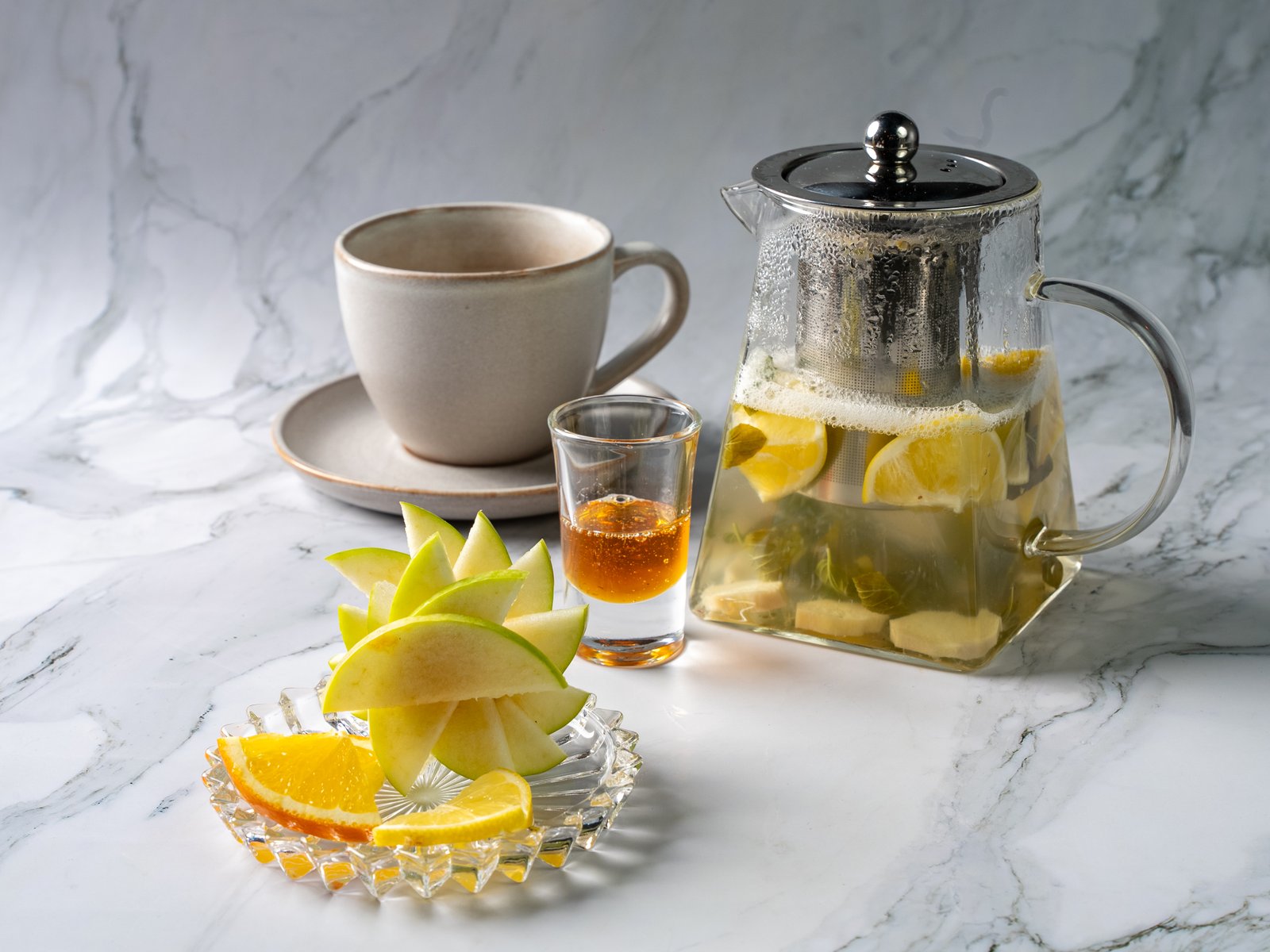 Nanə-limon-zəncəfil çayı